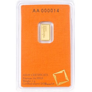Zlatý slitek Valcambi 1 g