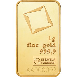 Zlatý slitek Valcambi 1 g