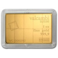 Zlatý slitek Valcambi Combibar, 10x 1/10 Oz