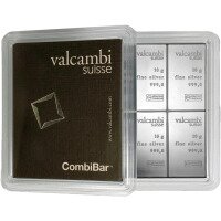 Stříbrný tabulkový slitek CombiCoin Valcambi, 10 x 10 g