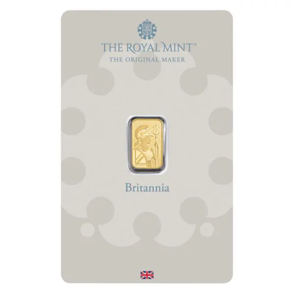 Zlatý slitek Britannia - The Royal Mint, 1 g