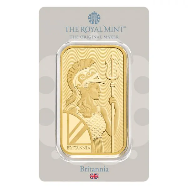 Zlatý slitek Britannia - The Royal Mint, 100 g