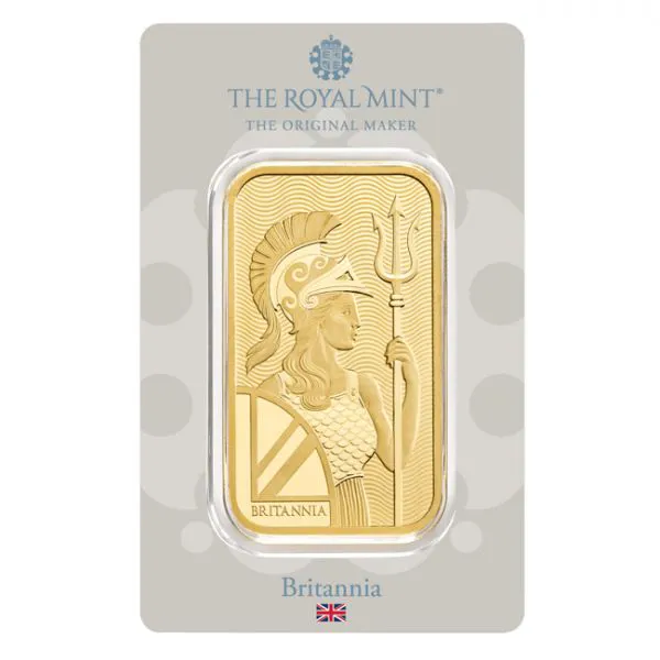 Zlatý slitek Britannia - The Royal Mint, 50 g