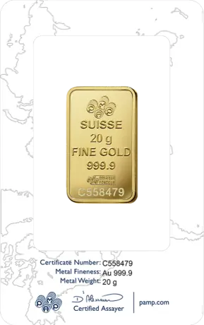 Zlatý slitek PAMP Růže, 20 g