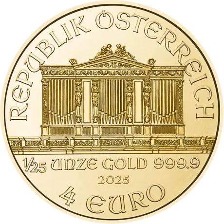 Zlatá mince Vídeňští filharmonici 2025, 1/25 oz