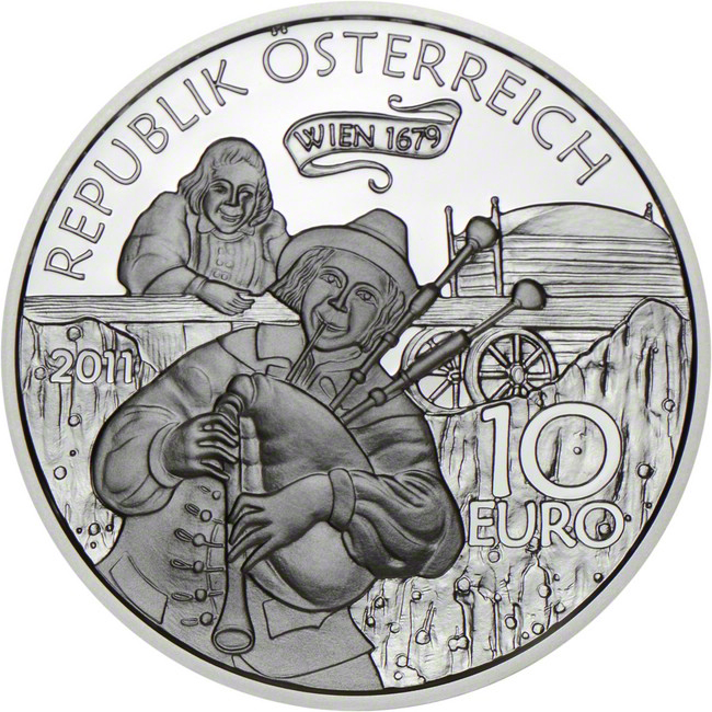 Píseň Milý Augustin, stříbrná mince