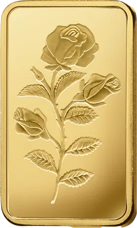 Zlatý slitek PAMP Růže;  2,5 g