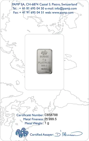 Platinový slitek Pamp Fortuna, 1 g