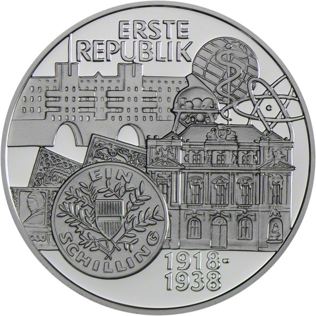 První republika,1995, stříbrná mince v etuji, 20 g