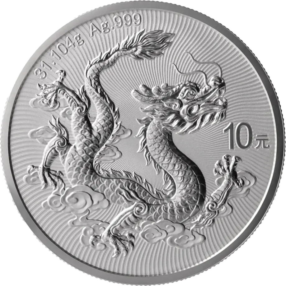 Stříbrná mince Čínský drak 2025, 1 oz