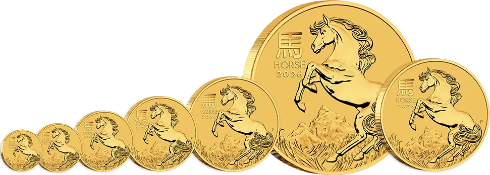 Zlatá mince Lunární série III - Rok Koně 2026, 1/20 oz