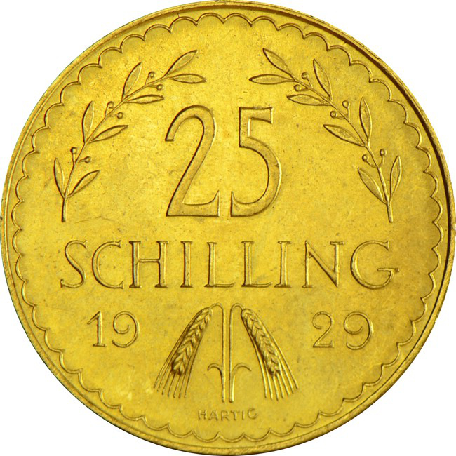 Zlatá mince 25 Schilling První republika 1926-1931