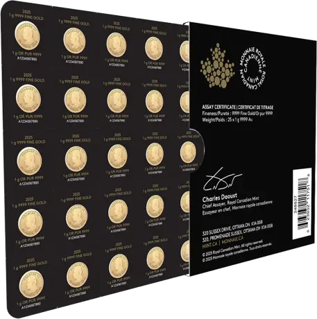 Zlatá mince Maple Leaf 2026 (Maplegram), 25x1 g 
