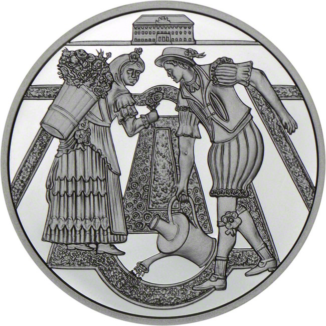 Hradní nádvoří, stříbrná mince