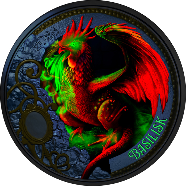 Mýtická stvoření: Bazilišek 2026, CuNí mince, 16 g