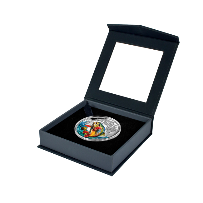 Pstruh duhový 2027, stříbrná mince v etuji, 1 oz