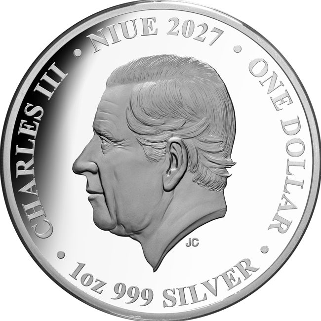 Pstruh duhový 2027, stříbrná mince v etuji, 1 oz