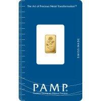 Zlatý slitek PAMP Růže, 1 g