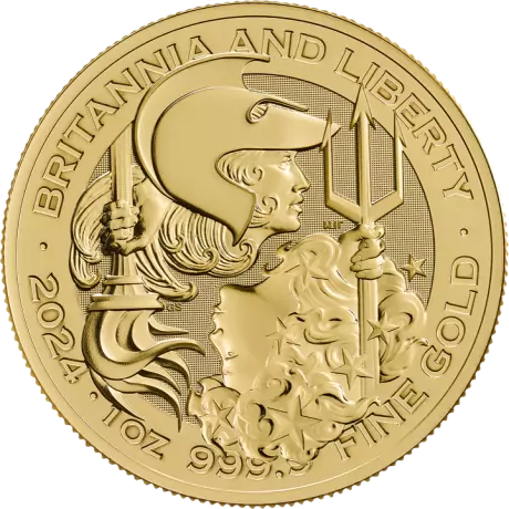 Zlatá mince Britannia a Liberty 2024, 1&nbsp;oz 