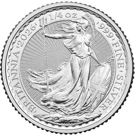 Stříbrná mince Britannia Charles III 2026, 1/4 oz