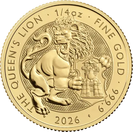 Zlatá mince Tudorovská zvířata - Queen's Lion 2026, 1/4 oz