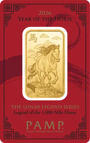 Zlatý slitek PAMP - Rok koně 2026, 1 oz