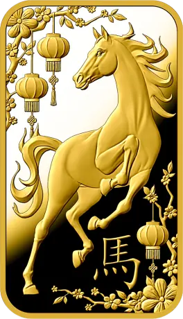 Zlatý slitek Argor Heraeus - Rok koně 2026, 1 oz