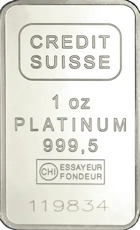 Platinový slitek Credit Suisse, 1&nbsp;oz