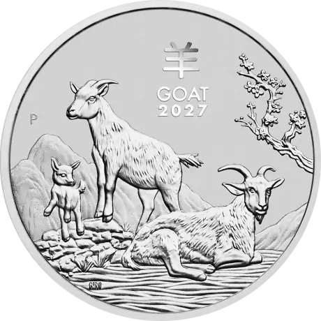 Stříbrná mince Lunární série III - Rok kozy 2027, 1&nbsp;kg